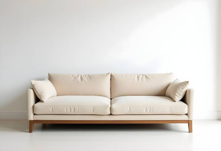 Luxe Living Expensive Beige Sofa in a Minimalist Setting